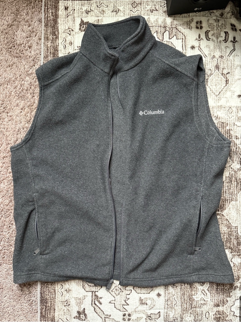 Columbia Charcoal Gray Full-Zip Fleece Vest